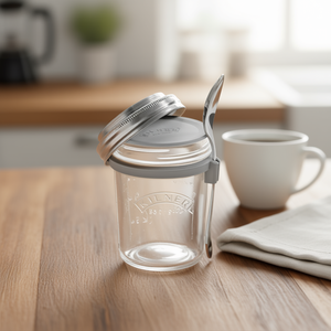 Kilner <b>Breakfast</b> Glass <b>Set</b> 3 Piece With Spoon For Storage And Serving - Product Image 3