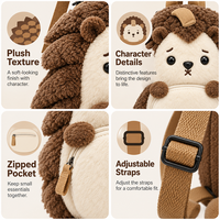 Sac à dos en peluche personnalisé de haute qualité avec logo sur mesure, motif hérisson, jouets en peluche sur mesure