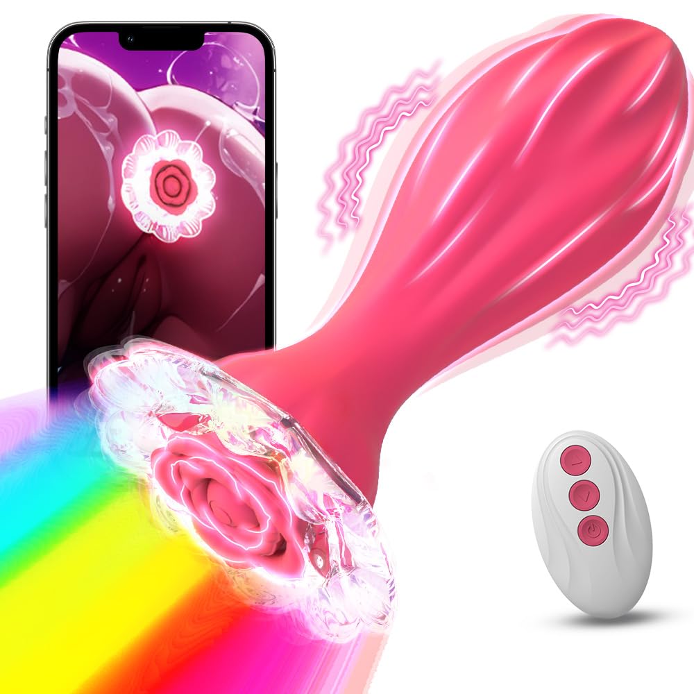 Crystal Rose Luminous Anal Plug