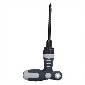 T Type Ratcheting <b>Screwdriver</b> Multipurpose Flat Head Bit Anti Slip Handle Plastic Handle Black Oxide Finish Diy Tool - Product Image 4