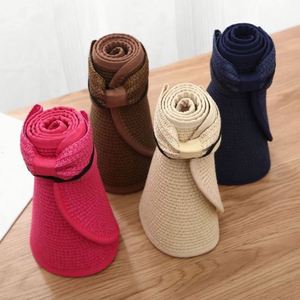 Outdoor Camping Cap Beach Sun Protection Summer Women Sun Visor <b>Straw</b> <b>Hats</b> - Product Image 3