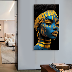 Gros bleu visage feuille <span class=keywords><strong>d</strong></span>'<span class=keywords><strong>or</strong></span> Sexy beauté Portrait affiche Art mural femme toile imprimée peinture pour mur <span class=keywords><strong>d</strong></span>écor à <span class=keywords><strong>la</strong></span> maison - Product Image 2