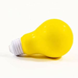 Custom Stress Ball with logo Big Yellow Light <b>Bulb</b> Stress Reliever Ball logo - Product Image 1