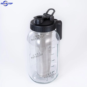 Recipiente de Vidrio Resistente para Remojar Frutas, Hermético y a Prueba de Fugas, Jarra de Vidrio Tipo Mason de 32 oz/64 oz para Limonada con Tapa y Asa Vertedora - Product Image 4