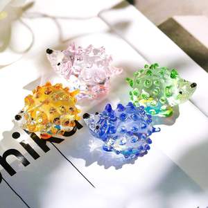 Handmade Glass Crysal Creative Crafts Home Decor Gifts Cute Crystal Hedgehog Glass Ornament