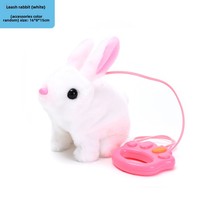 Vente en gros Jouet électrique unisexe en peluche lapin blanc pour animaux de compagnie Jouet transfrontalier pour enfants avec fonction anti-stress et laisse incluse