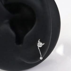 Style chaud petit diable pendentif chaîne boucles d'oreilles F136 titane boucles d'oreilles corps <span class=keywords><strong>Piercing</strong></span> bijoux mode bijoux sexe - Product Image 2