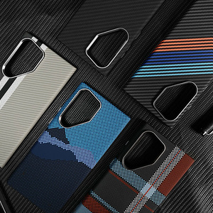 Coque de téléphone magnétique en fibre de carbone Kevlar adaptée au <span class=keywords><strong>Samsung</strong></span> S24 Ultra, coque de protection en PC lumineuse pour Galaxy S25, S26, A56 - Product Image 2