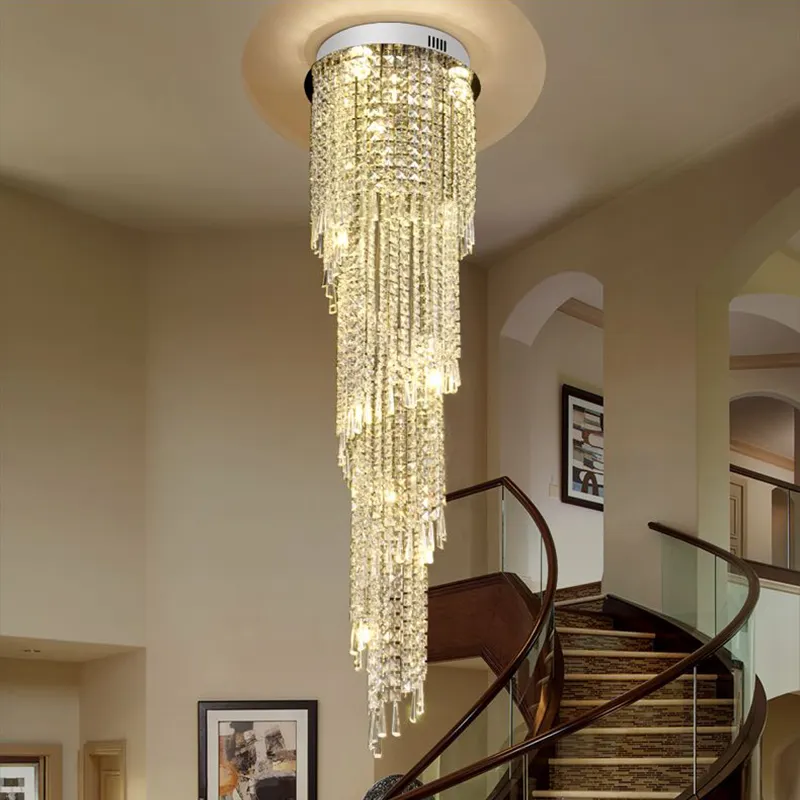 Modern Contemporary Swirl Chandelier Lighting for Foyer Dining Room Kitchen Chandelier Ceiling Rain Drop Crystal Pendant Light