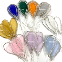 Personnaliser la couleur taille propre argent strass feuille goutte ornement 3D fil d'or applique pour les robes de mariée de bal