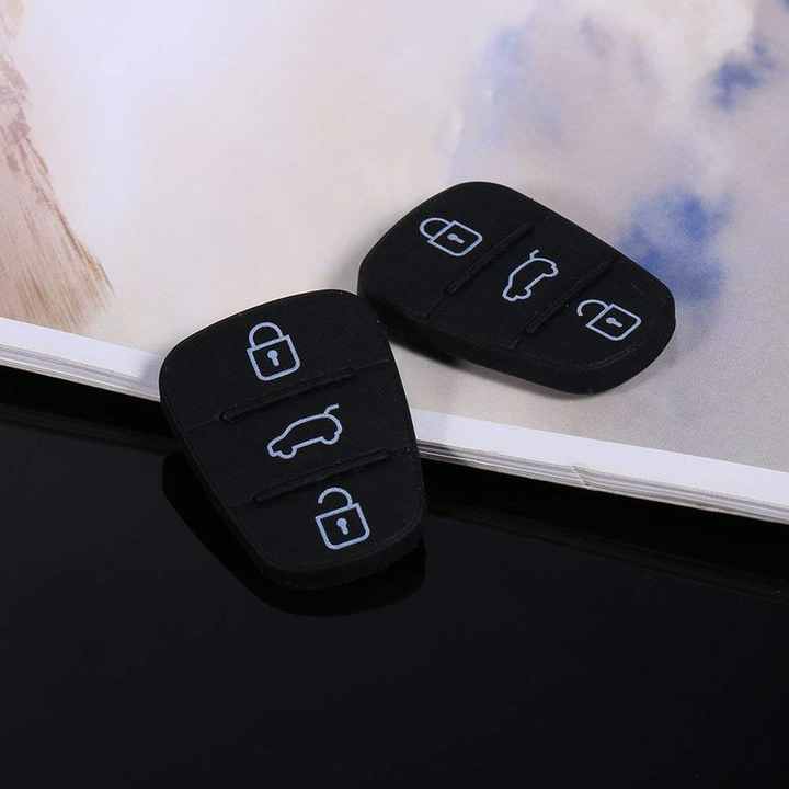 Black Rubber 3-Button Replacement Remote Control Key Shell for Hyundai I20 I30 IX20 IX35 Kia Cars Vehicle Keys