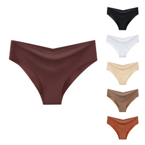 2026 Asian Size <b>Seamless</b> Women's V Shaped Cotton Crotch Breathable Women Ice Silk Underwear - Product Image 4