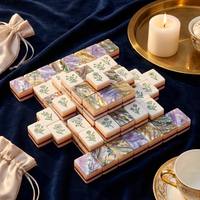 Set Mahjong Lipat Mewah Amerika 160 Ubin Akrilik Premium Pola Bunga 4-Lapisan Tas Jinjing Kristal OEM Grosir