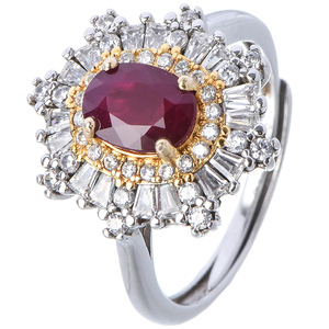 Rubis naturel Argent 925 Plaqué or 18 carats Coupe ovale Serti à griffes Certifié CMA Fournisseur en gros de bagues de luxe - Rubis rouge de qualité supérieure - Product Image 5