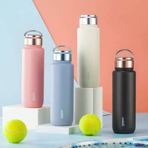 PINKAH Bouteille isotherme en acier inoxydable à double paroi personnalisée 22/25/33 oz, bouteille d'eau potable, thermos avec poignée pour l'extérieur - Product Image 3
