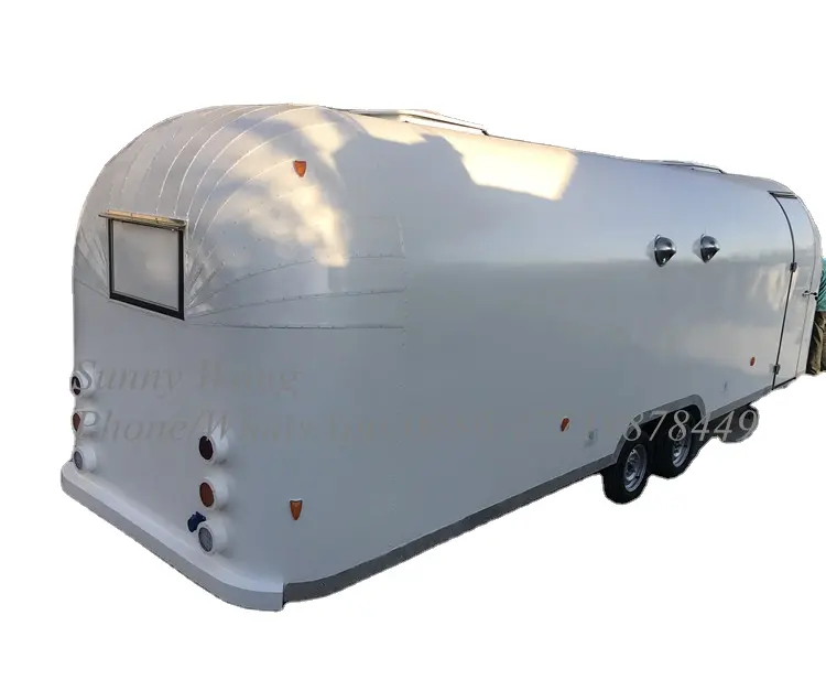 OEM 7m 길이 새로운 Airstreams 핫도그 음식 손수레 모든 부엌 장비를 가진 이동할 수 있는 아이스크림 음식 트럭