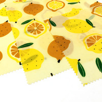 Emballage alimentaire en cire d'abeille biodégradable au design citron, prix d'usine