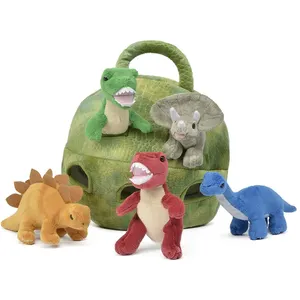 cane uovo giocattolo farcito Suppliers-Piccoli dinosauri giocattoli di peluche e sacchetto di uova Set dinosauro peluche personalizzato Dinos