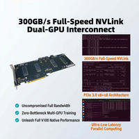 Carte adaptateur haute performance double SXM2 vers PCIe X16 NVLink pour V100, carte mère SXM2 à haute vitesse 300 Go/s
