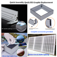 Pabrik Kotak Lampu LED Kustom Bingkai Aluminium 5.2cm Kotak Lampu Poster Tipis untuk Display Ritel