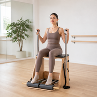 Chaise Wunda Pilates réglable, structure en chêne, cuir PU épaissi, charge maximale 200 kg, équipement de fitness pour la maison, le studio et l'entraînement santé