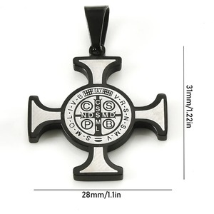 Collar con Colgante de <span class=keywords><strong>Cruz</strong></span> de <span class=keywords><strong>San</strong></span> <span class=keywords><strong>Benito</strong></span> de Acero Inoxidable para Hombre y Mujer, Amuleto de Oración Católica de <span class=keywords><strong>San</strong></span> <span class=keywords><strong>Benito</strong></span>, Joyería Religiosa - Product Image 1