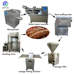 High Quality Vertical the Cheapest Chicken Pork Automatic Small Meat Sausage Make Machine Production Line