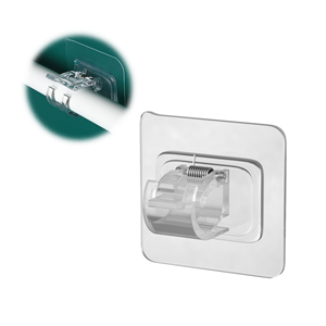 Accessoires de rideau sans perçage Supports de tringle à rideau Crochet de barre transversale mural pour visage Supports de tringle à rideau auto-adhésifs - Product Image 1