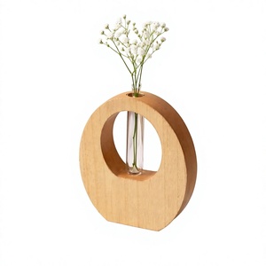 Vase à fleurs mural en bois Art Déco de haute qualité, écologique, fait main, pour la décoration de la maison et des hôtels - Product Image 1