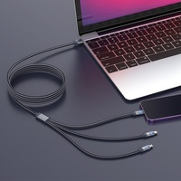 Nuevo Producto: Cable de Datos USB Tipo-C de 100W 3 en 1 con Pantalla LED para Teléfono Móvil, Carga Rápida de 6A para Uso en Automóvil
