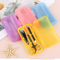Kit de beauté professionnel en acier au carbone, ensemble de 4 outils de réparation des ongles, coupe-ongles, ciseaux, ensemble de manucure