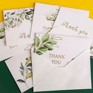 100 cartes de <span class=keywords><strong>remerciement</strong></span> à thème végétal, cartes de vœux en feuille d'or et aquarelle pour <span class=keywords><strong>mariage</strong></span>, baby shower, affaires, fête - Product Image 4