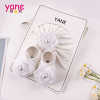 Conjuntos de Gorro y Calcetines para Bebé al por Mayor, de Algodón Peinado con Flores y Perlas, Personalizados para Recién Nacidos