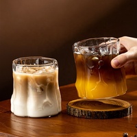 Verre à café réutilisable vintage personnalisé, irrégulier et transparent, pour boissons froides, Americano