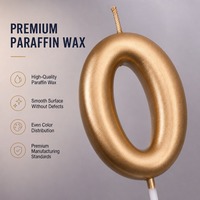 Bougie d'anniversaire en or mat avec chiffres 0-9, bougie décorative pour gâteau, sans fumée, pour fête, anniversaire, vente en gros