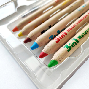 Crayons de couleur lavables 3 en 1 faciles à dessiner ensemble de crayons aquarelle en bois jumbo étui à crayons en cire multifonctionnel - Product Image 4