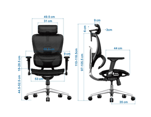 Silla de Oficina Ergonómica de Malla, con Reposabrazos Ajustables 6D, Silla de Escritorio para Oficina en Casa, Respaldo con Marco de Aluminio, Gran Venta - Product Image 6