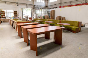 कस्टम धातु समर्थन कैफे टेबल पु चमड़े की दुकान फर्नीचर लकड़ी के रेस्तरां सेट सोफे फर्नीचर लकड़ी के रेस्तरां सेट सोफा फर्नीचर - Product Image 2