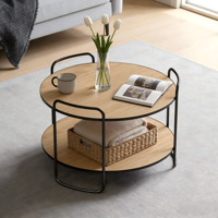 Table basse minimaliste en métal et bois cintré pour la maison, l'hôtel ou la salle d'attente, salon, mobilier de salle à manger