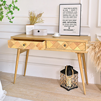 Console en bois de sapin massif INNOVA, style rustique moderne, 2 tiroirs, durable, montage facile, pour salle à manger, entrée, salon
