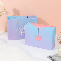 Boîte de conditionnement de luxe personnalisée à fermeture magnétique en carton rigide à double porte ouverte pour cosmétiques et parfums