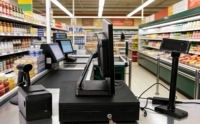 Terminal de point de vente tactile Windows 15/17 pouces tout-en-un avec imprimante, technologie NFC, tiroir-caisse Full HD pour supermarché