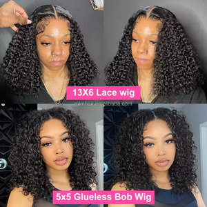 13x4 4x4 5x5 HD ren phía trước burnese xoăn tóc giả 350% mật độ hàng đầu nóng sang trọng gluess tóc giả tóc con người cho phụ nữ da đen giá rẻ tóc giả - Product Image 6