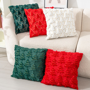 Nueva Funda de Almohada de Felpa 3D con Bordado de Árbol de <span class=keywords><strong>Navidad</strong></span>, Diseño <span class=keywords><strong>Moderno</strong></span> para Decoración Navideña del Hogar, Venta al por Mayor de Fábrica - Product Image 6