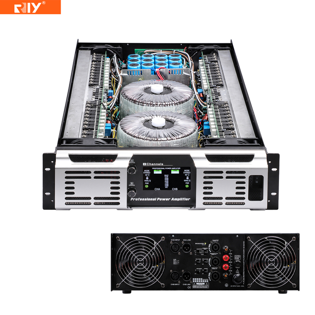 HB2500 3U 2500W*2ch Dual All-aluminum Transformers Power Amplifier with Remote Control Durable for Outdoor Stage/Live Show/Club
