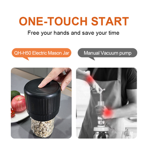 Scelleuse <span class=keywords><strong>sous</strong></span> <span class=keywords><strong>vide</strong></span> électrique portable rechargeable QH-H50 pour bocaux Mason, alimentation USB/batterie, pour usage domestique - Product Image 4