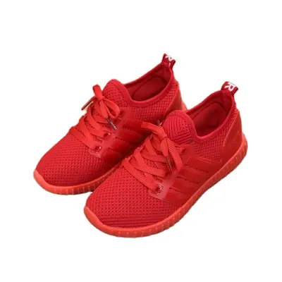 Soft-soled non-slip women's single shoes lace-up sports casual red shoes