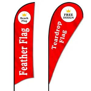 Promozione pubblicitaria Beach Feather Tear Drop Flags Custom Teardrop Beachflag Flag Banner