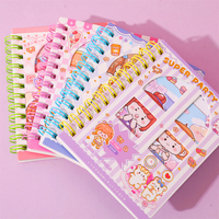 Carnet à spirale mignon avec découpe fenêtre motif dessin animé 87*112mm 70 feuilles 80gsm Papier ligné Journal de poche pour filles Vente en gros DEPAI
