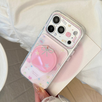 Coque de téléphone transparente en forme de pomme mignonne avec impression d'étoiles scintillantes, protection antichoc en TPU souple pour iPhone 16 15 14 13 Pro Max